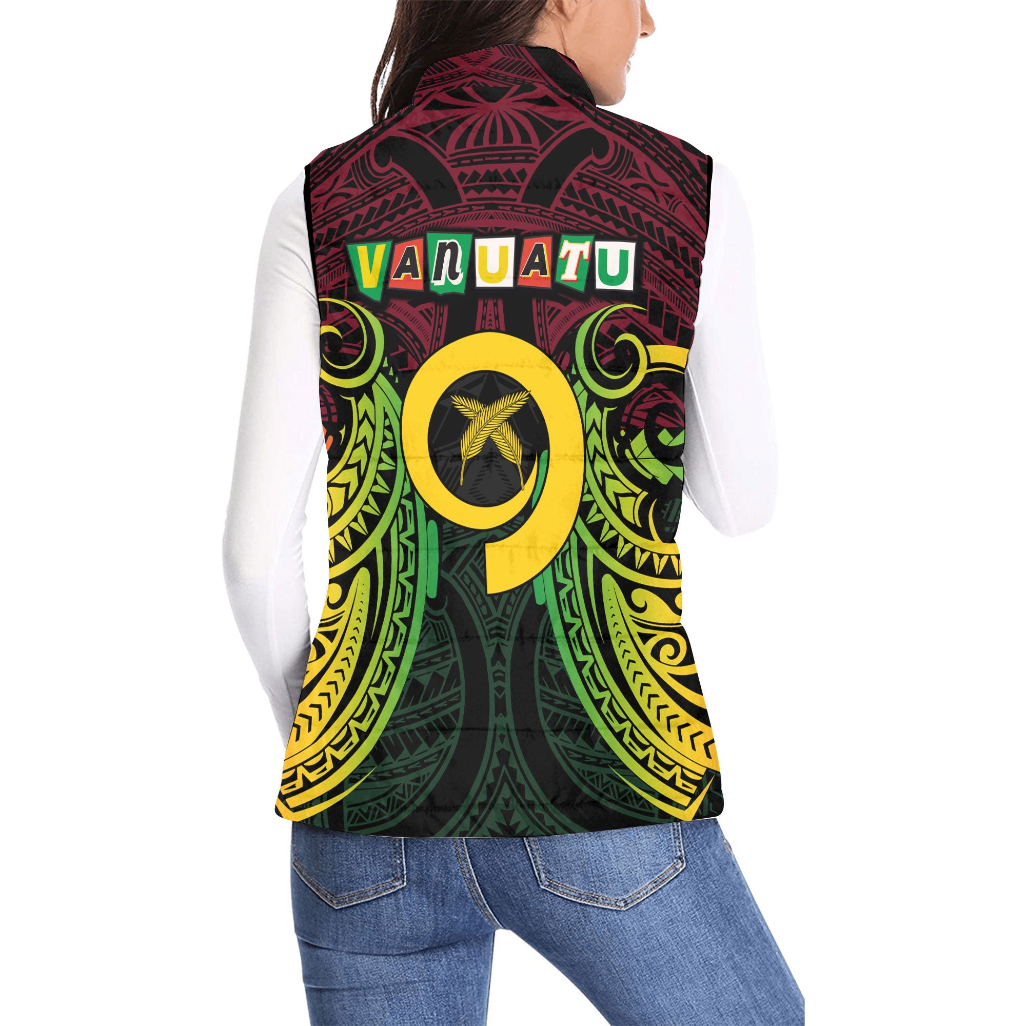 Vanuatu Women Padded Jacket Vest Independence Day 43rd Anniversary Style 2