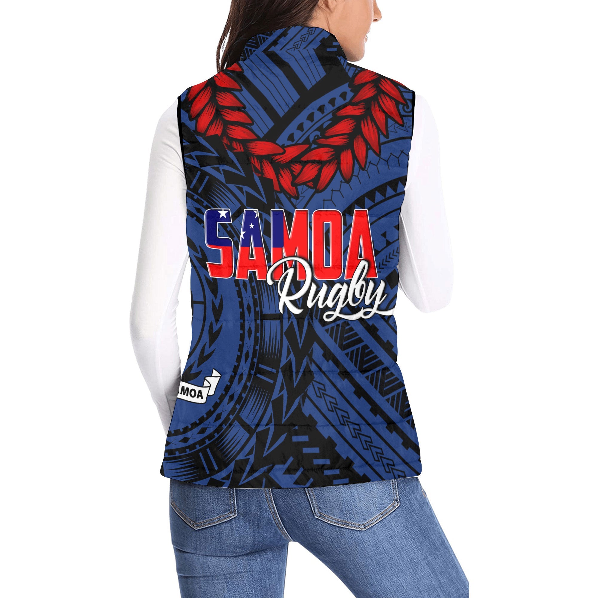 Samoa TOA Rugby Women Padded Jacket Vest Ulafala Style