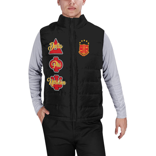 Fraternity Jacket - Personalized Delta Phi Upsilon Men Padded Jacket Vest Original Dark Style