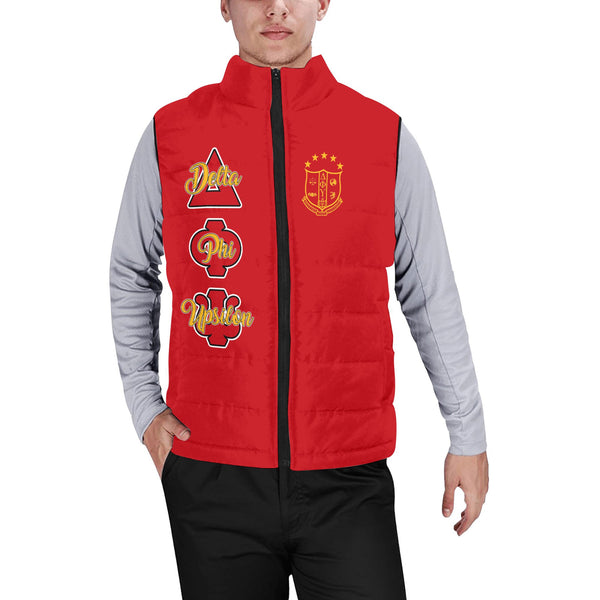 Fraternity Jacket - Personalized Delta Phi Upsilon Men Padded Jacket Vest Original Red Style