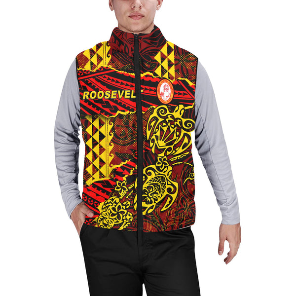 Hawaii Roosevelt High School Custom Men Padded Jacket Vest Polynesian Turtle Style