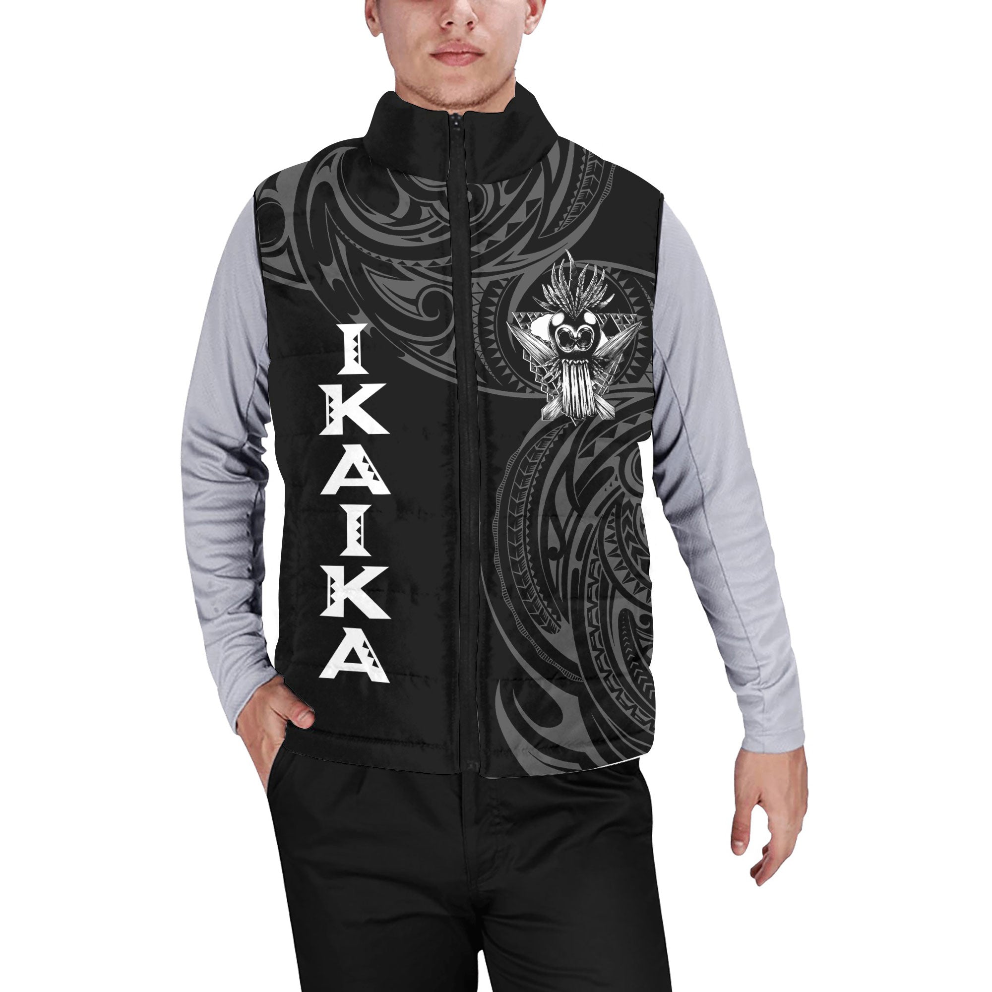 Hawaii Ikaika Warrior Men Padded Jacket Vest Polynesian Style