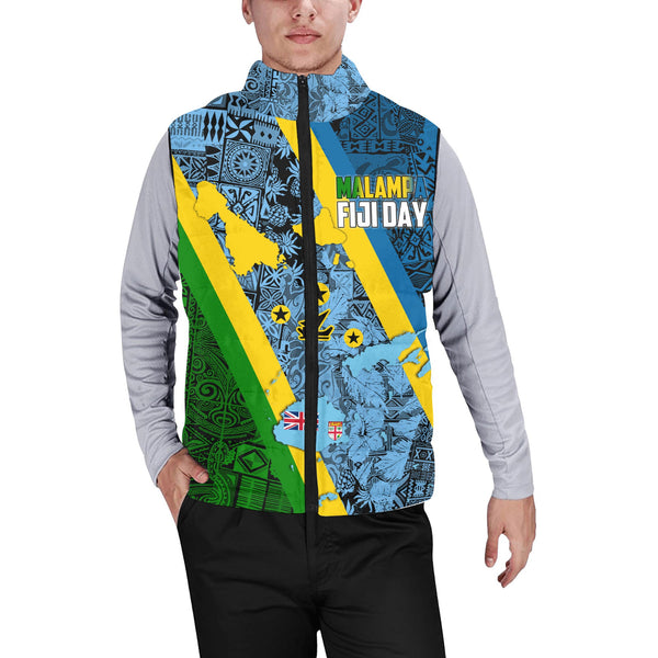 Malampa Fiji Day Men Padded Jacket Vest