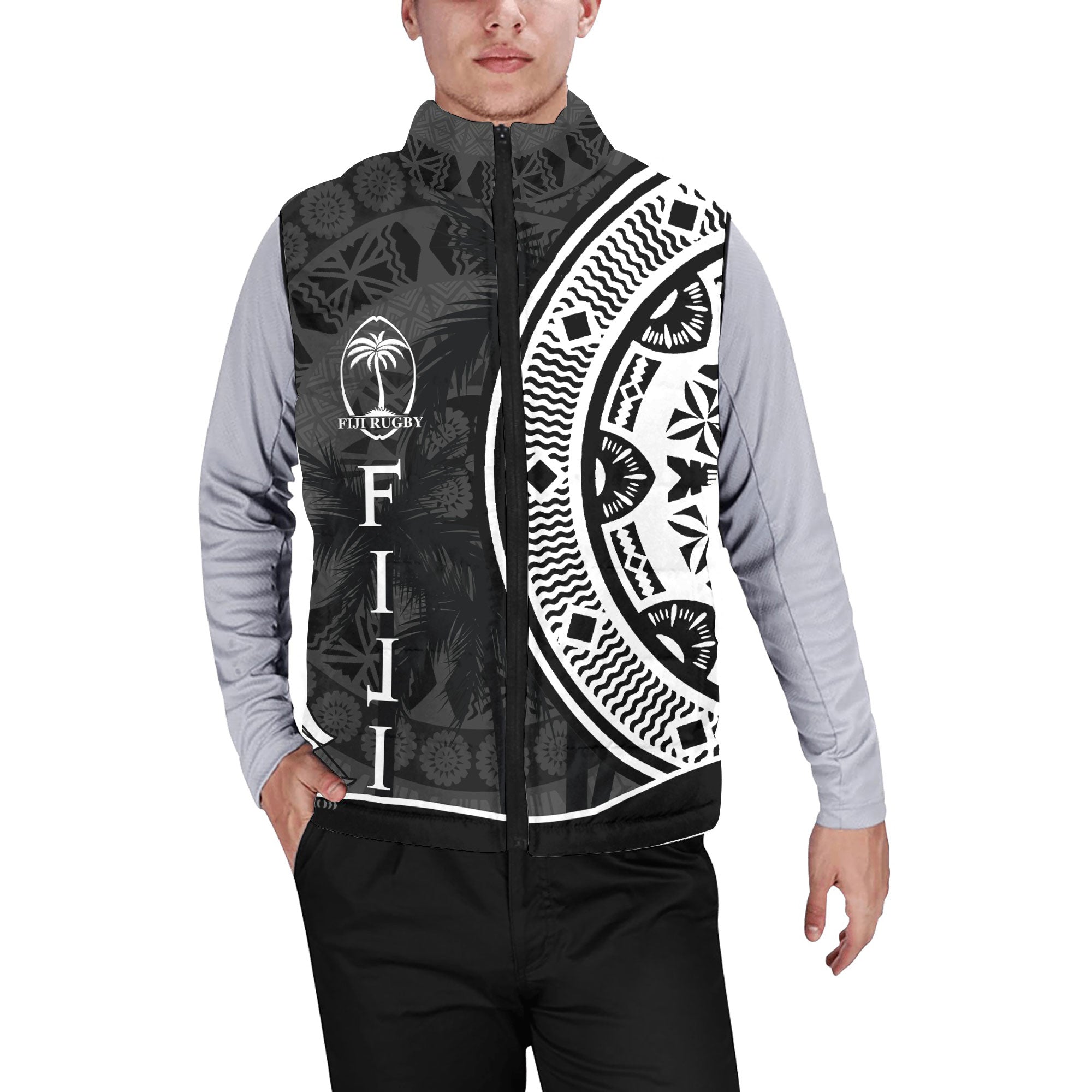 Custom Fiji Rugby Men Padded Jacket Vest