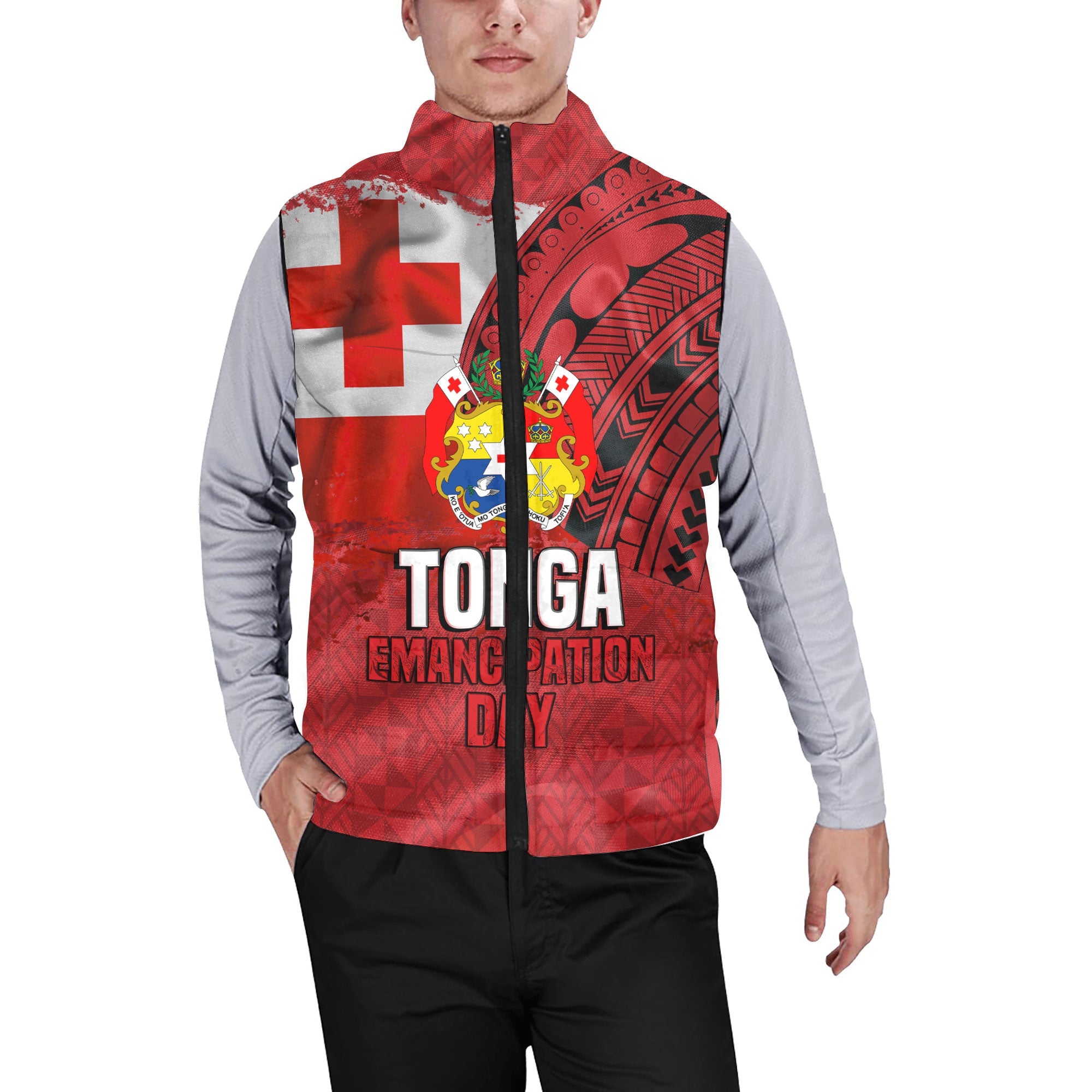 Tonga Independence Emancipation Day Men Padded Jacket Vest