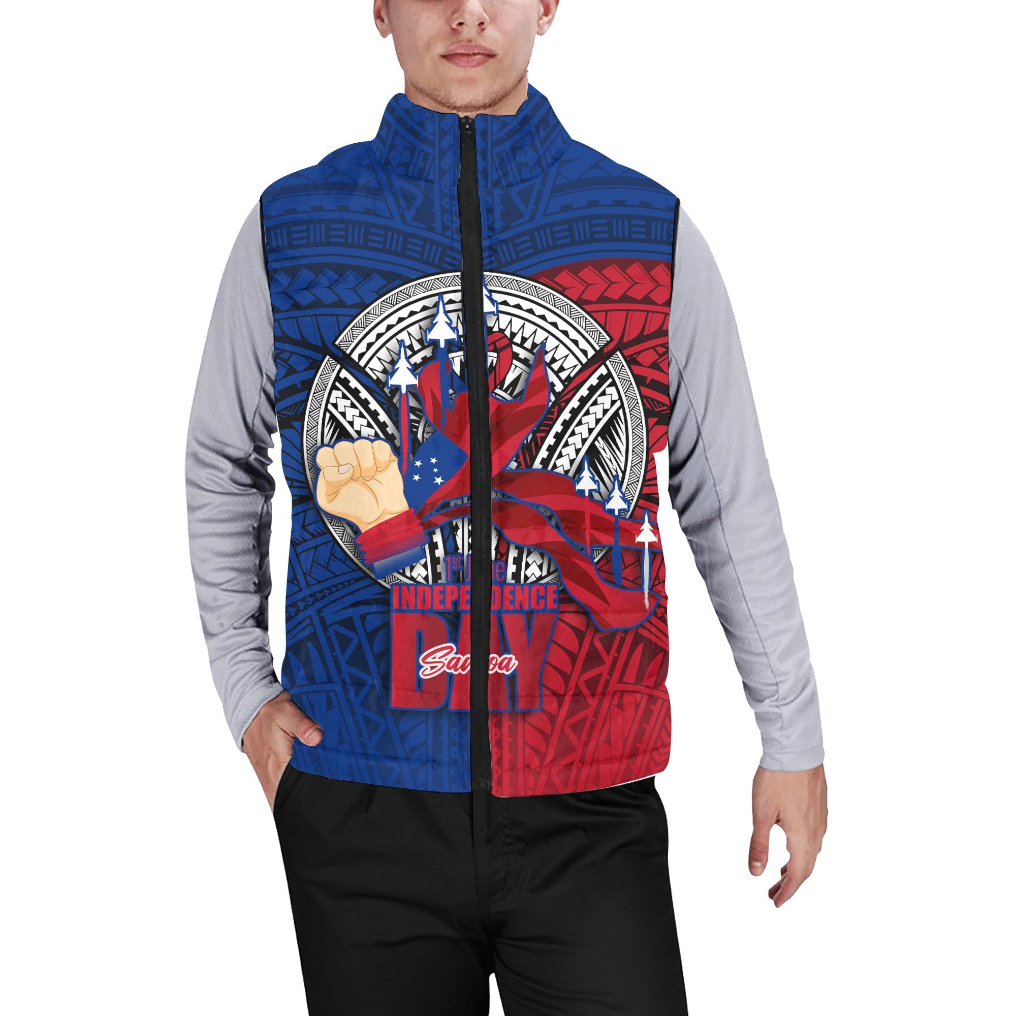 Samoa Independence Day 1st June Men Padded Jacket Vest