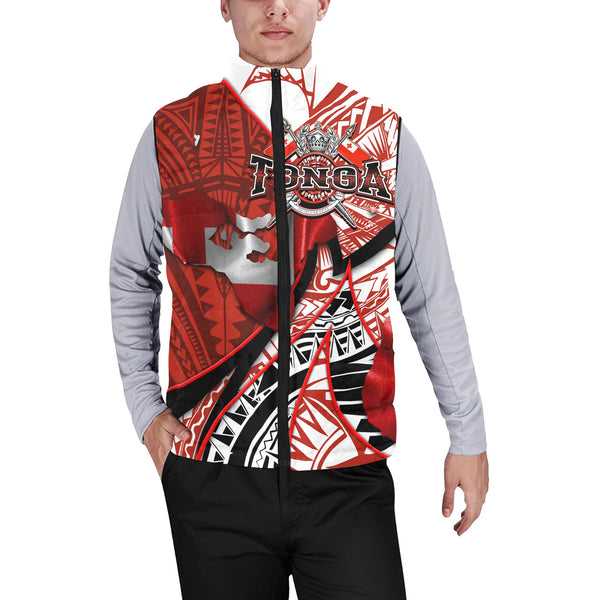 Tonga In My Heart Royal Coat Of Arms Men Padded Jacket Vest