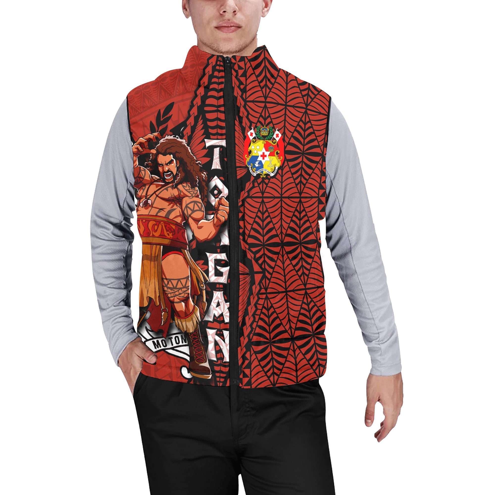 Custom Tonga The Tonga Terror Men Padded Jacket Vest