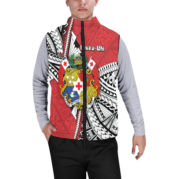 Custom Tonga Vava'u Lahi Coat Of Arms Men Padded Jacket Vest