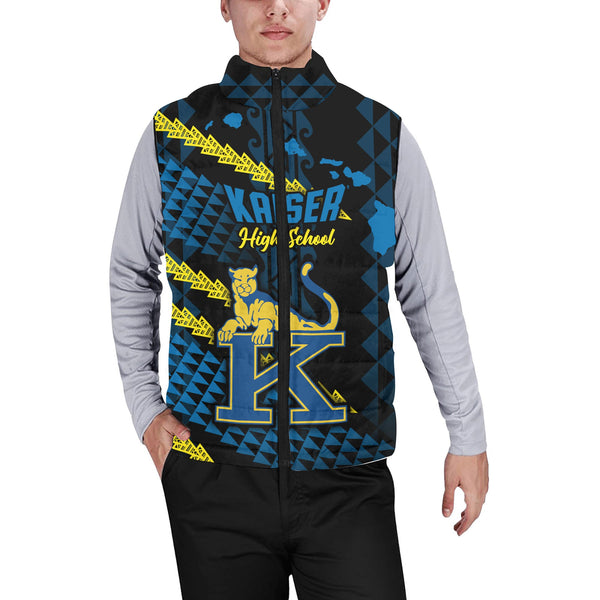 Hawaii Kaiser High School Custom Men Padded Jacket Vest Map Style