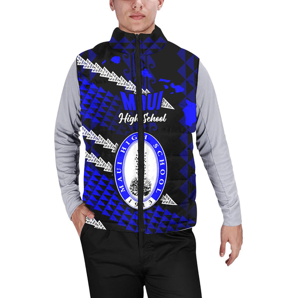 Hawaii Maui High School Custom Men Padded Jacket Vest Map Style