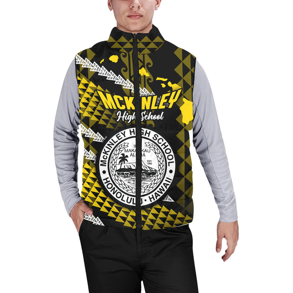 Hawaii President William McKinley High School Custom Men Padded Jacket Vest Map Style