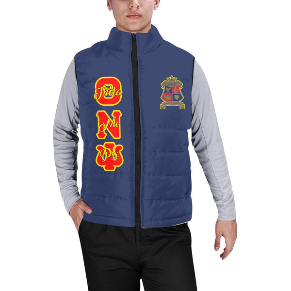 Fraternity Jacket - Personalized Theta Nu Psi Men Padded Jacket Vest Original Blue Style