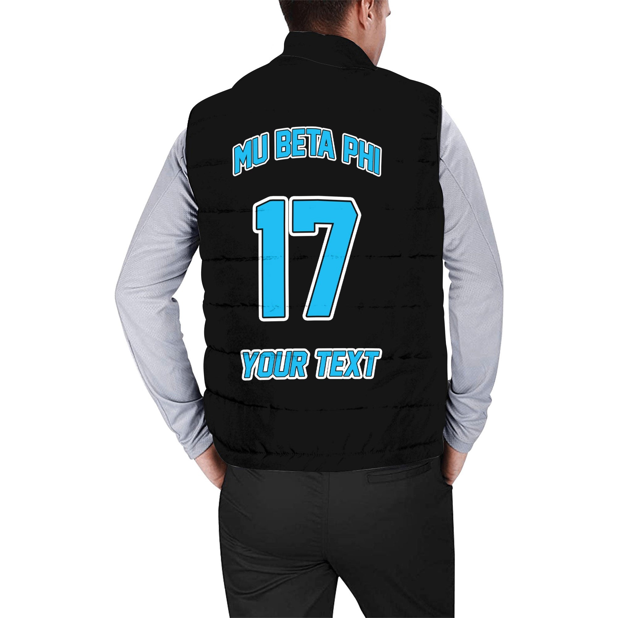 Fraternity Jacket - Personalized Mu Beta Phi Men Padded Jacket Vest Original Dark Style