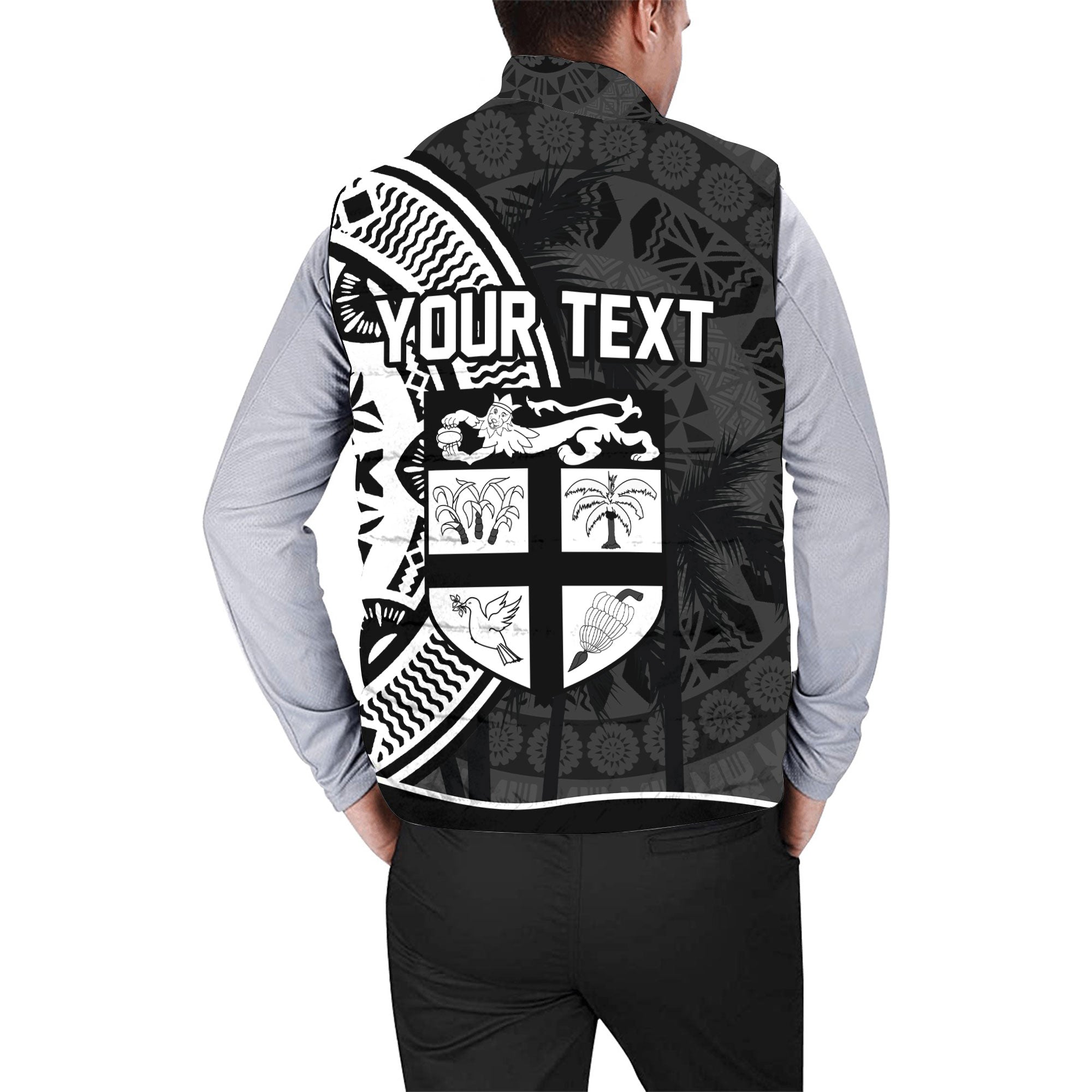 Custom Fiji Rugby Men Padded Jacket Vest