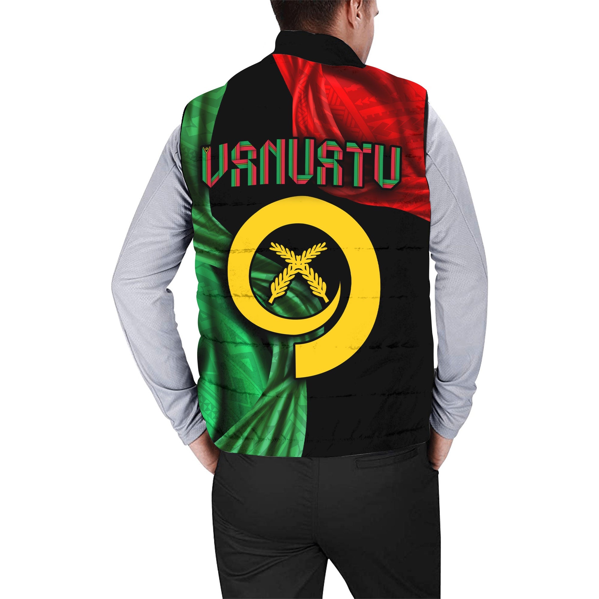 Vanuatu In Me Independence Day Men Padded Jacket Vest 43rd Anniversary Style