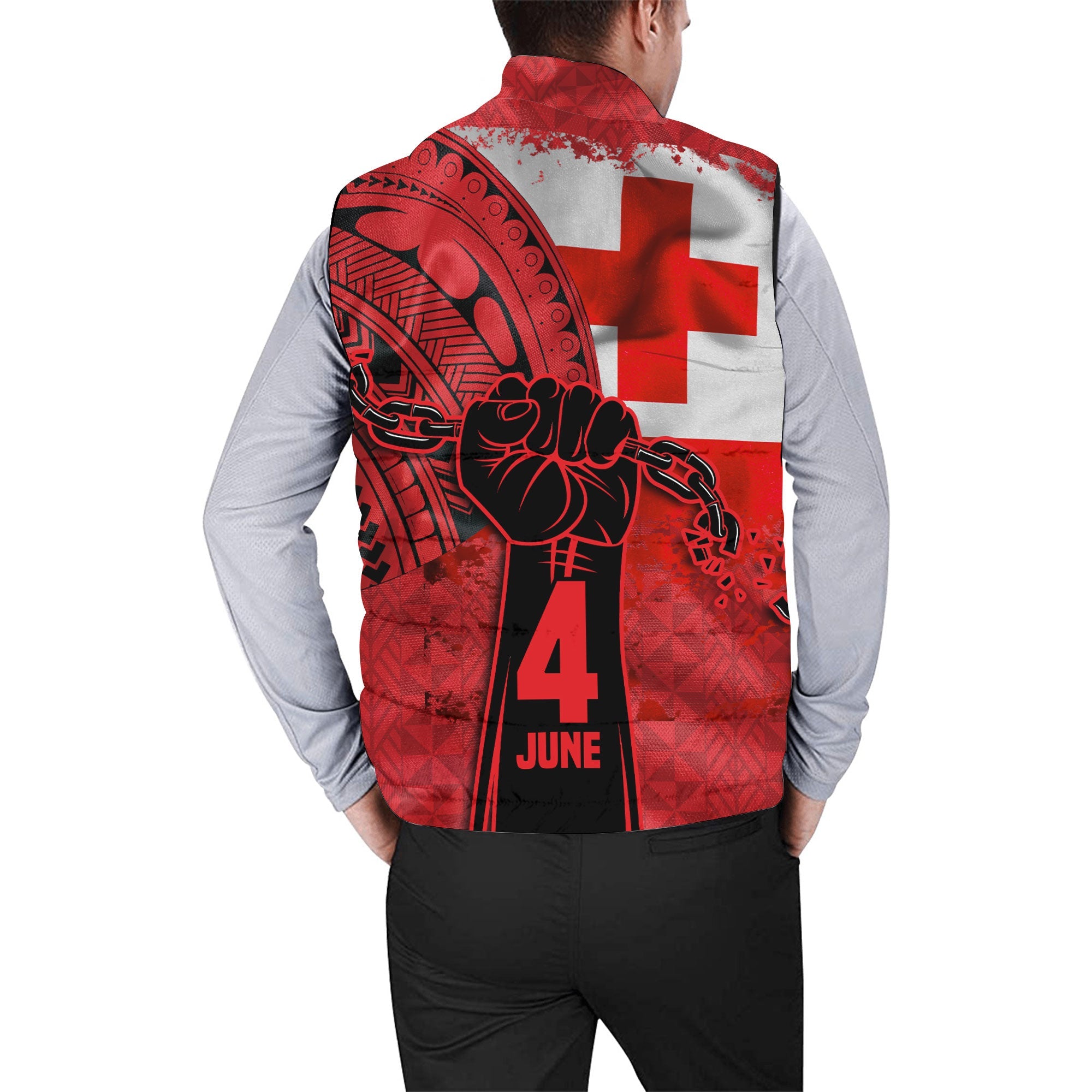 Tonga Independence Emancipation Day Men Padded Jacket Vest