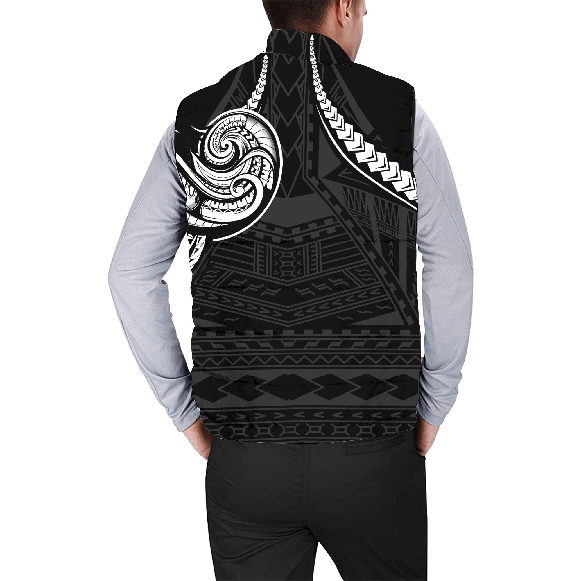 Seal Of American Samoa Men Padded Jacket Vest Turtle Style