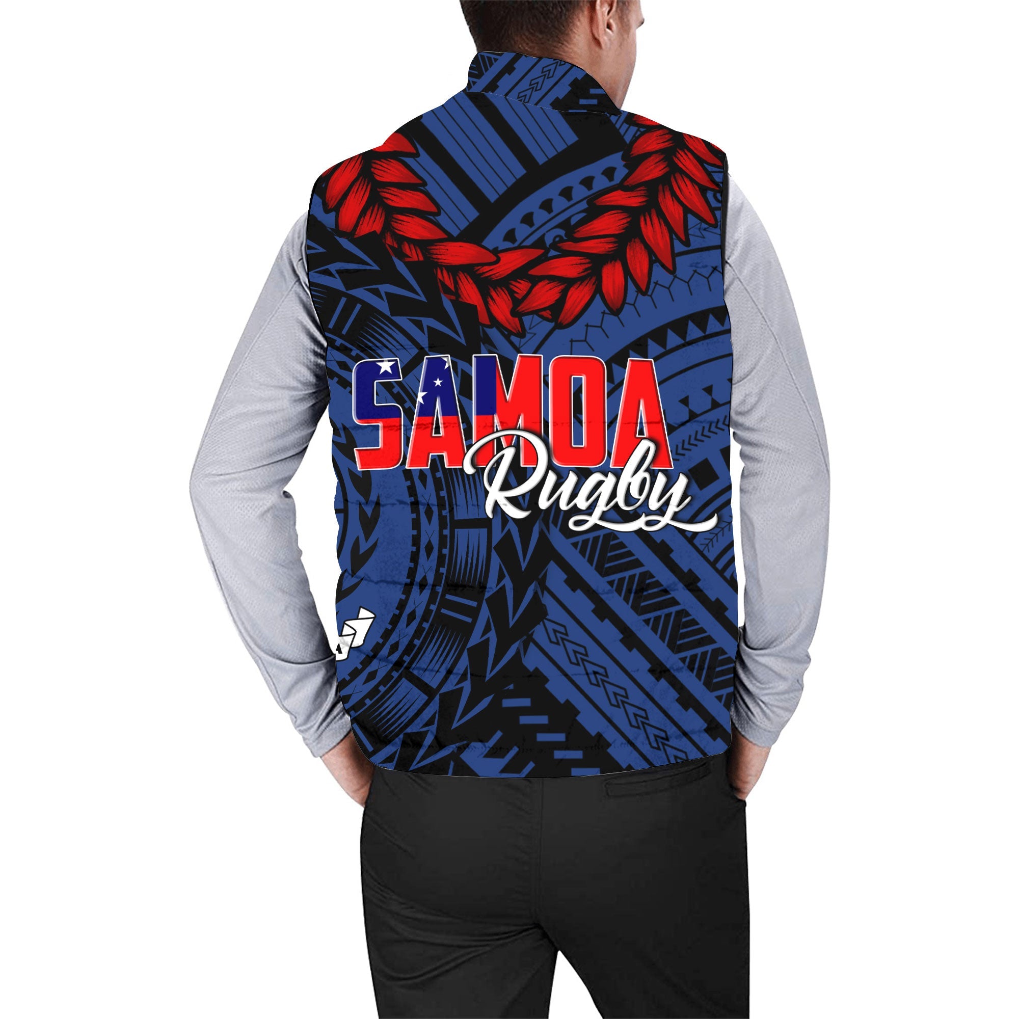 Samoa TOA Rugby Men Padded Jacket Vest Ulafala Style