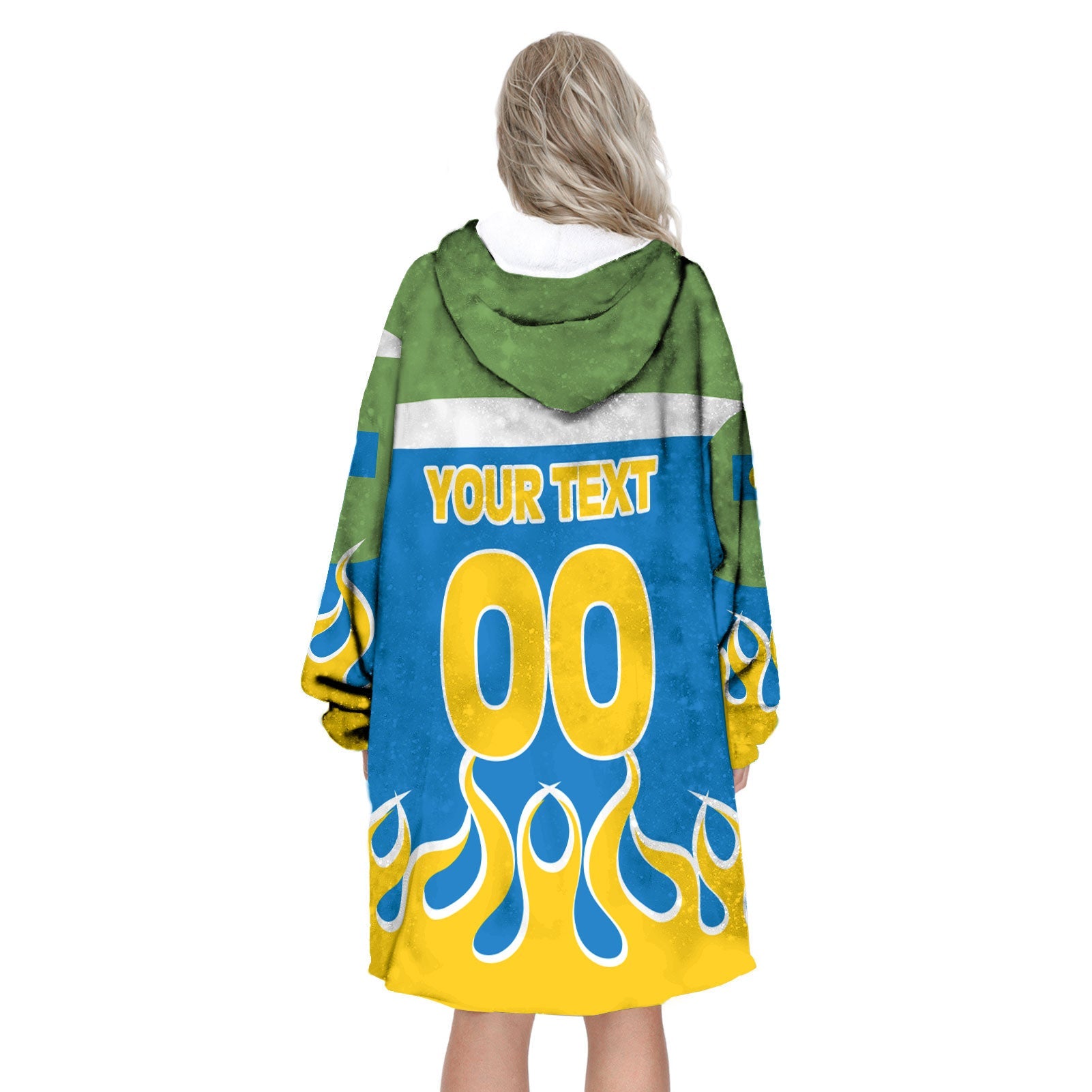 Palau Snug Hoodie Flag & Coat Of Arms Fire Hockey Style