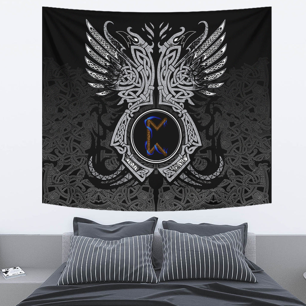 Viking Tapestry Perth Rune Raven Tattoo