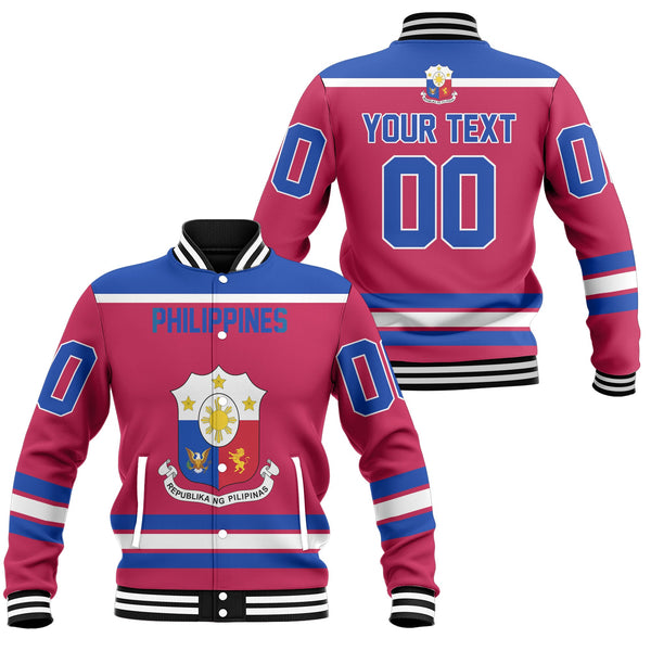 Philippines Baseball Jacket Flag & Coat Of Arms Hockey Style