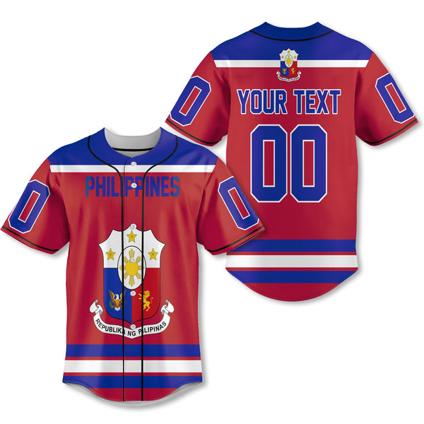 Philippines Baseball Jersey Flag & Coat Of Arms Hockey Style