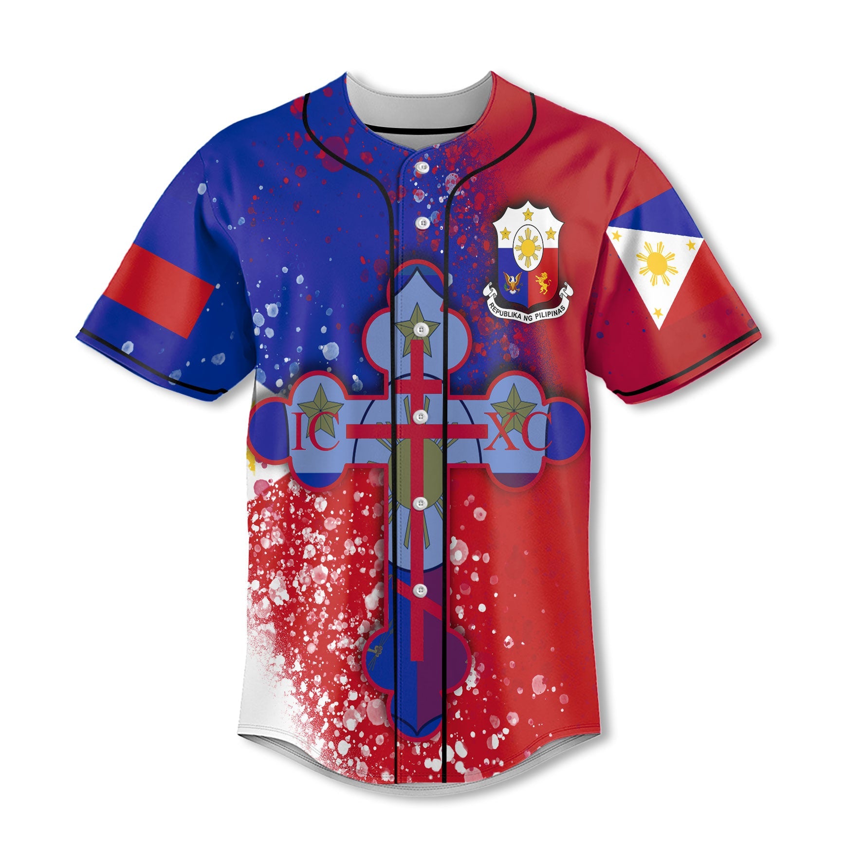 Philippines Baseball Jersey Flag & Coat Of Arms Orthodox Style