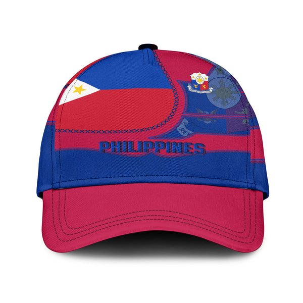 Philippines Classic Cap Flag & Coat Of Arms Leather Style