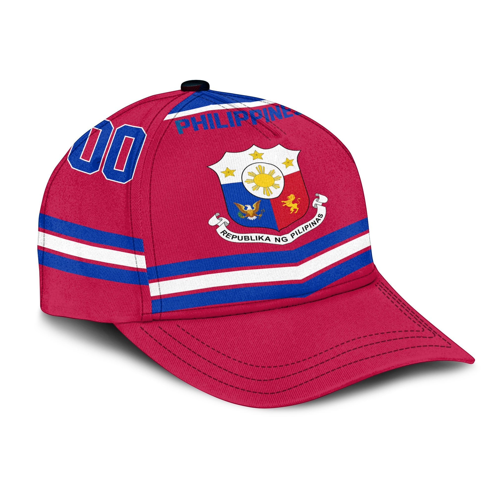 Philippines Classic Cap Flag & Coat Of Arms Hockey Style