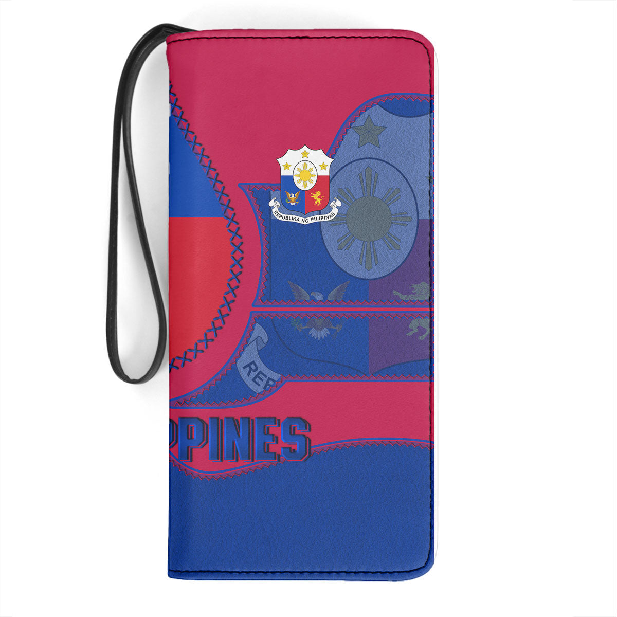 Philippines Clutch Purse Flag & Coat Of Arms Leather Style