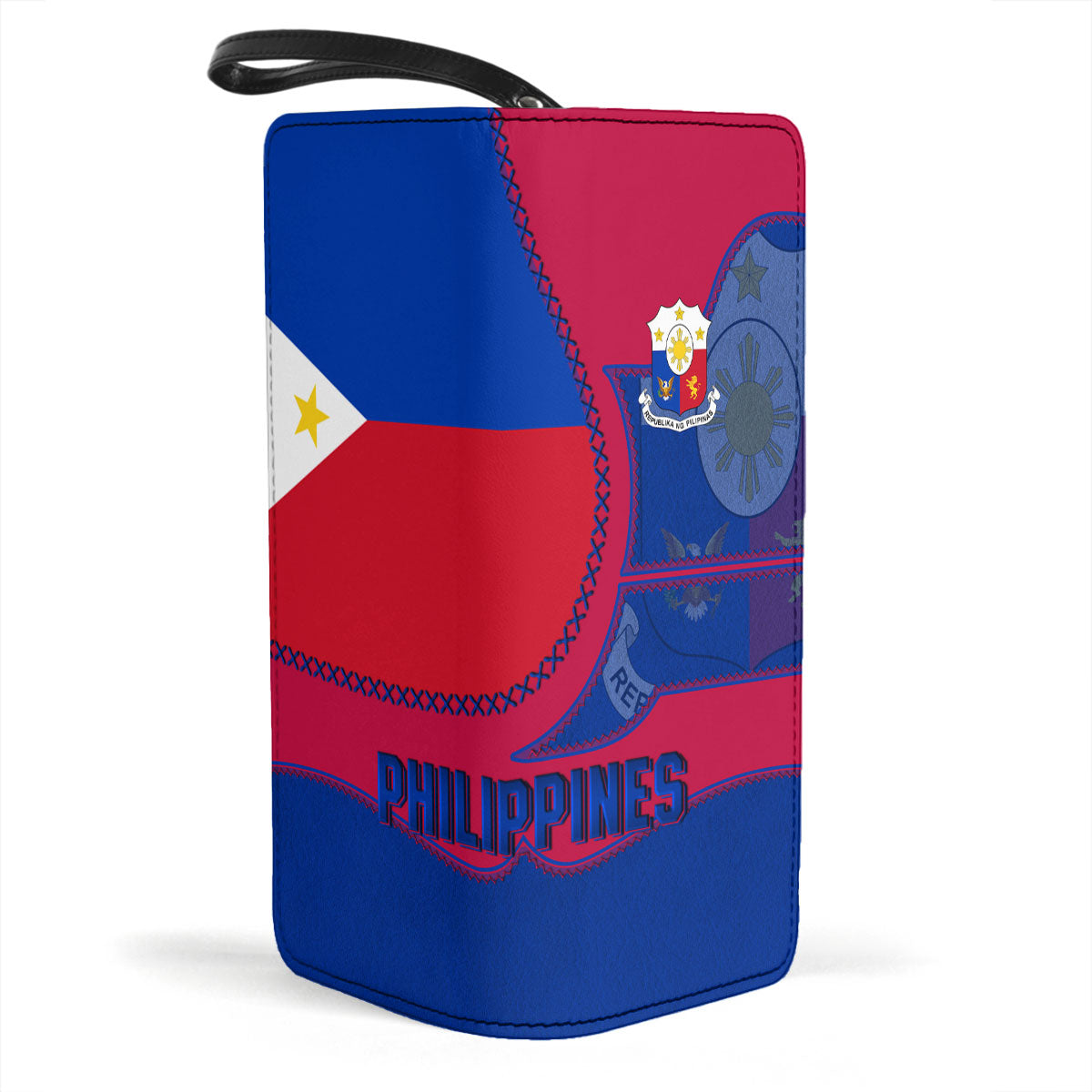 Philippines Clutch Purse Flag & Coat Of Arms Leather Style