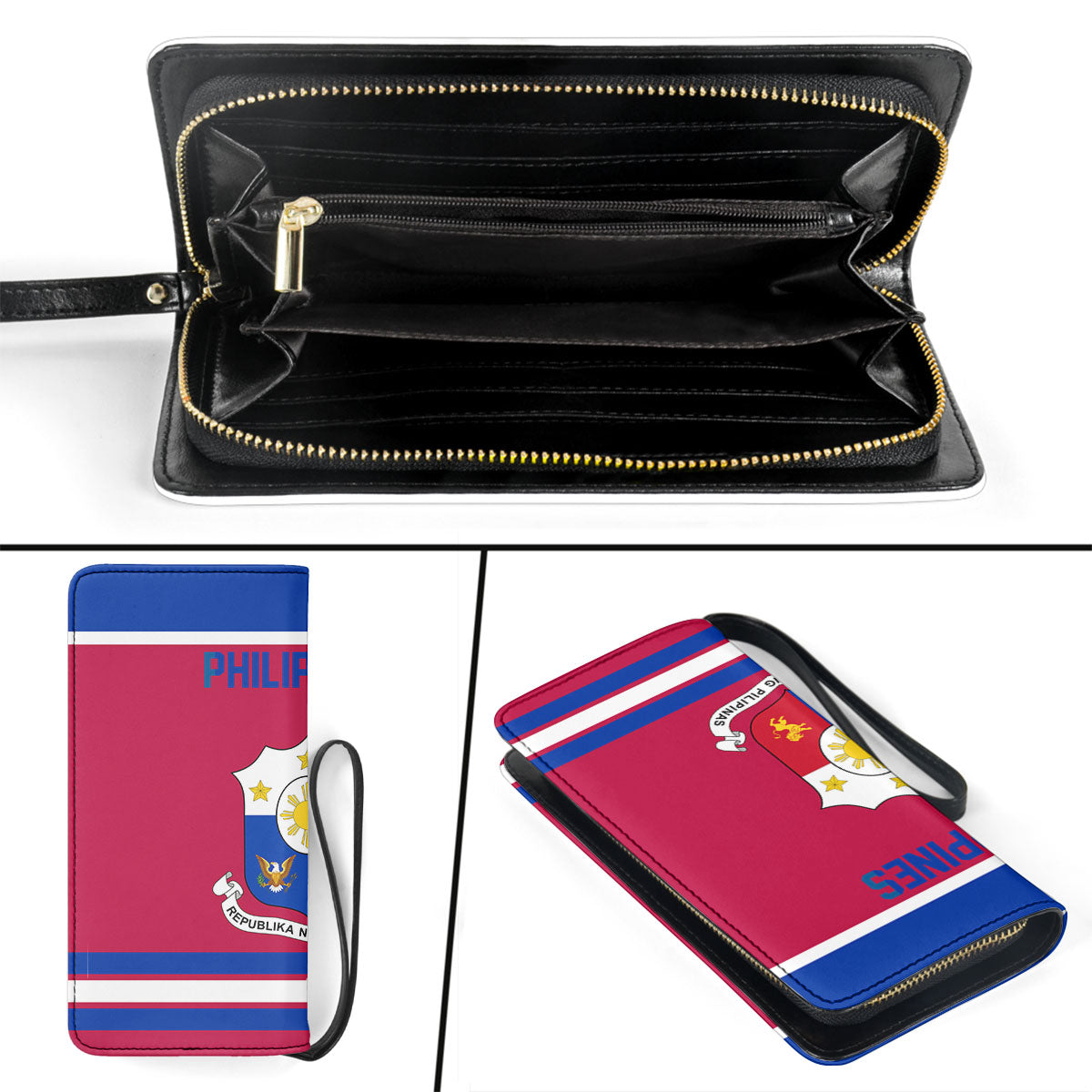 Philippines Clutch Purse Flag & Coat Of Arms Hockey Style