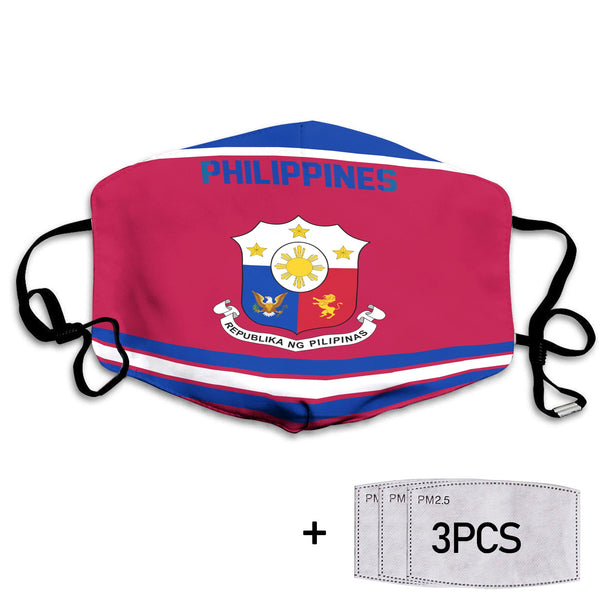 Philippines Face Mask Flag & Coat Of Arms Hockey Style