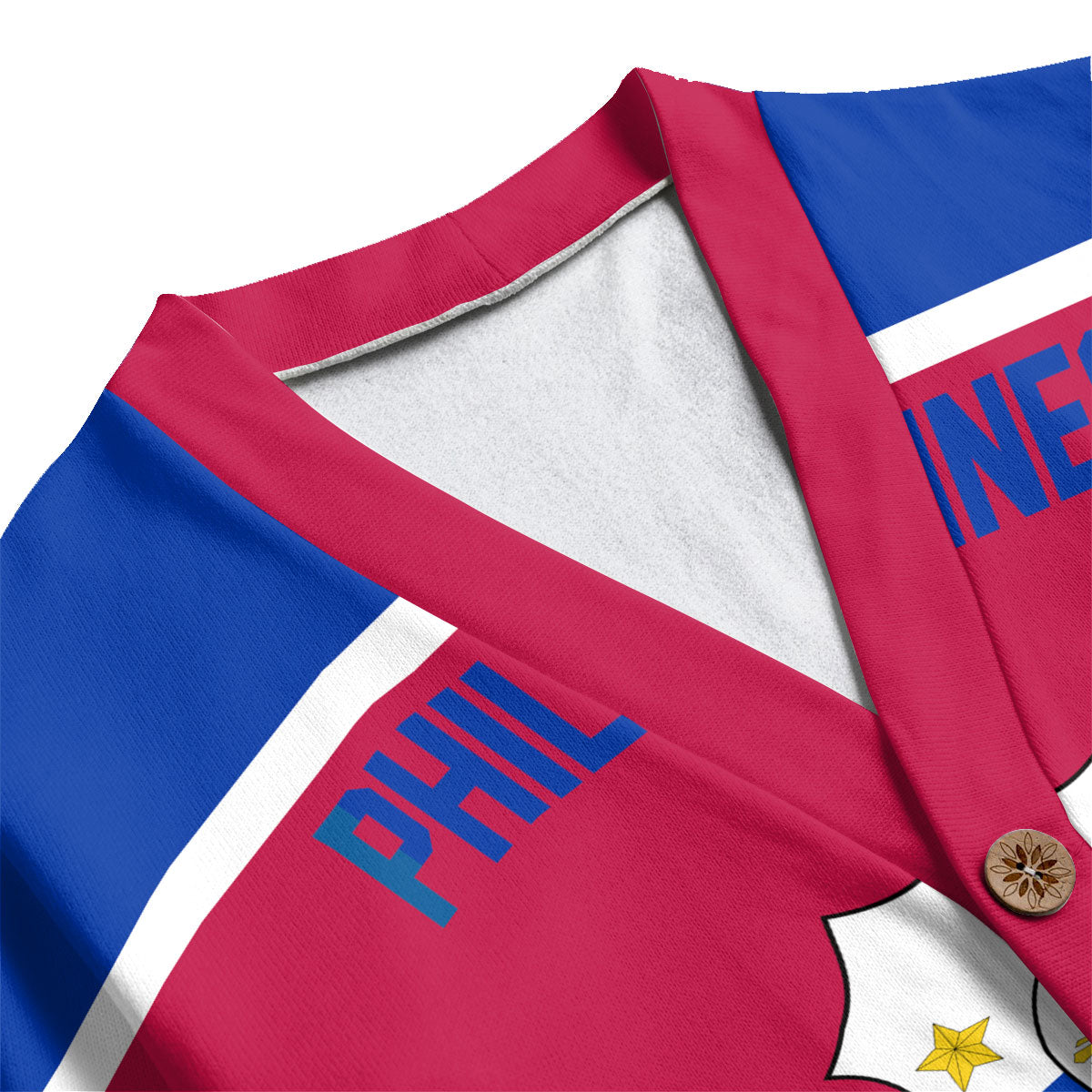 Philippines Fleece Cardigan Flag & Coat Of Arms Hockey Style