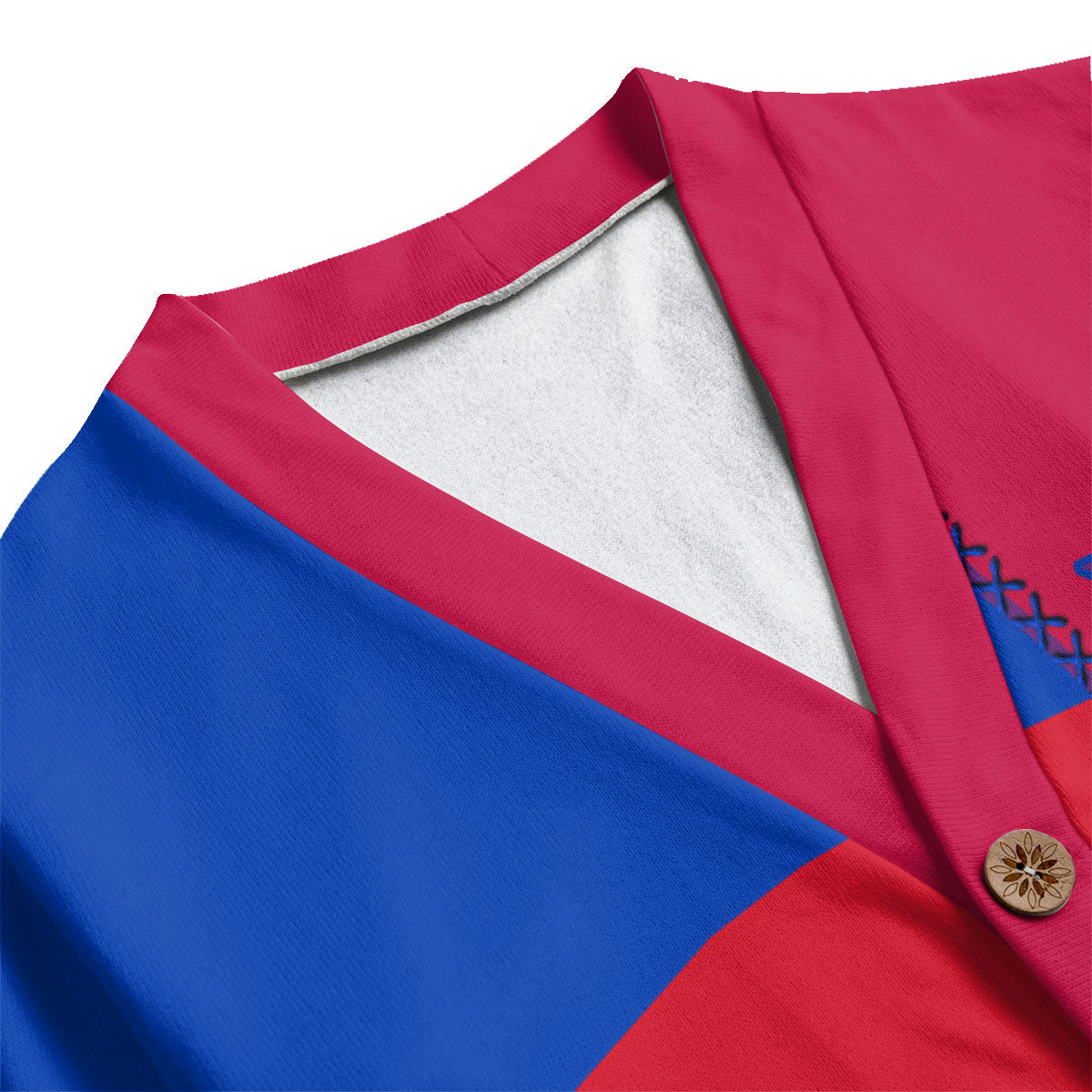 Philippines Fleece Cardigan Flag & Coat Of Arms Leather Style