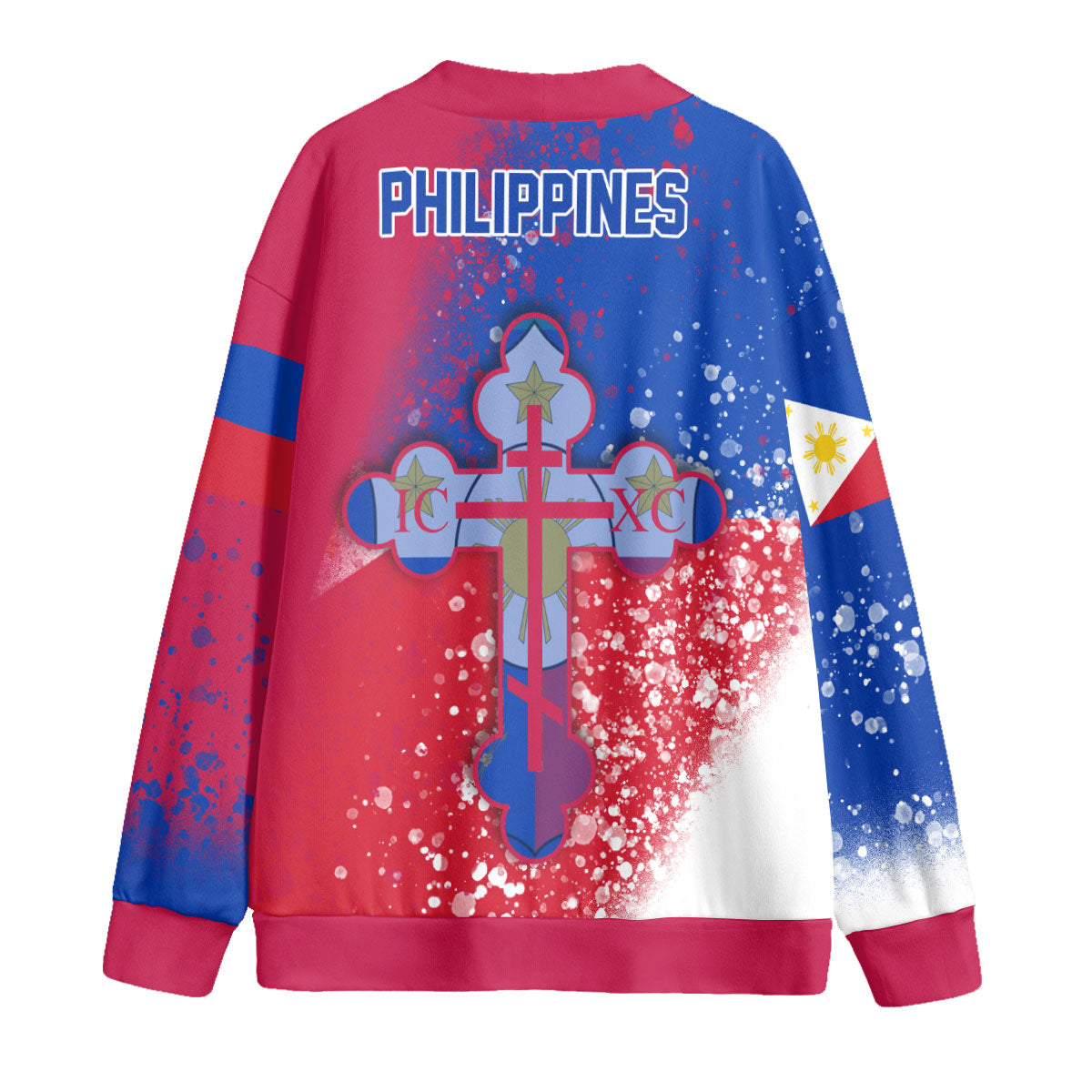 Philippines Fleece Cardigan Flag & Coat Of Arms Orthodox Style