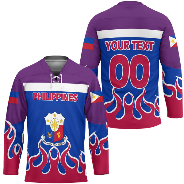 Philippines Hockey Jersey Flag & Coat Of Arms Fire Hockey Style