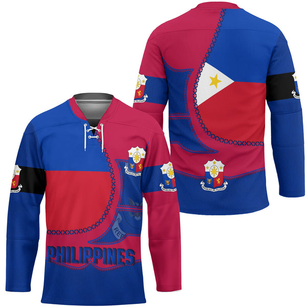 Philippines Hockey Jersey Flag & Coat Of Arms Leather Style