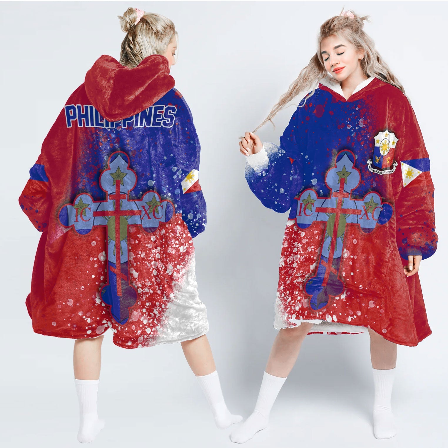 Philippines Snug Hoodie Flag & Coat Of Arms Orthodox Style