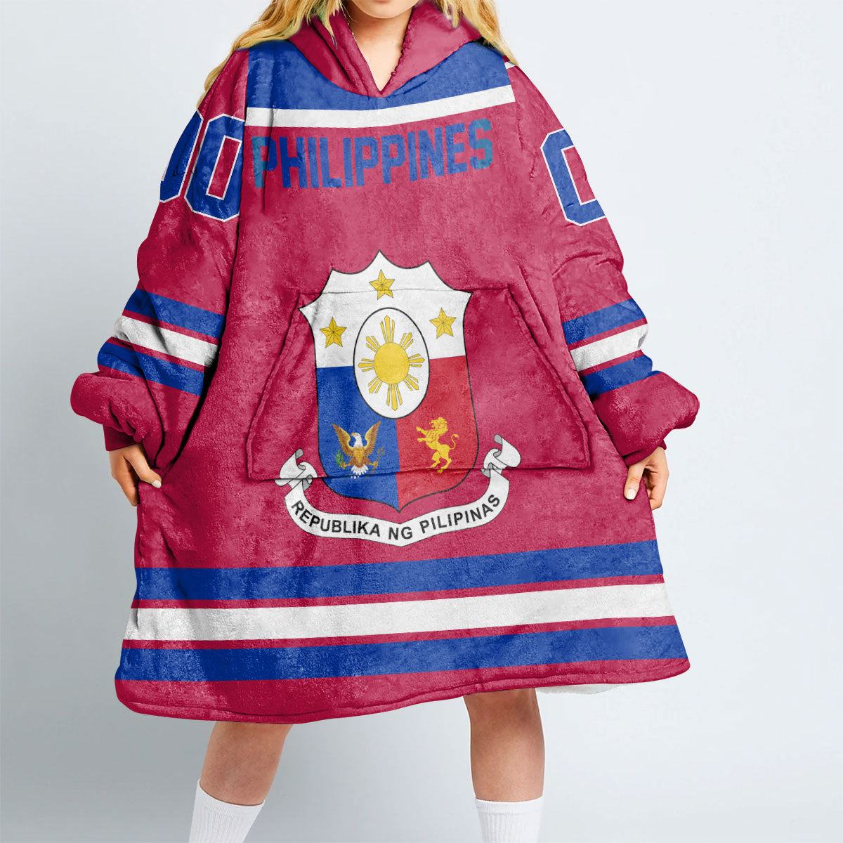 Philippines Snug Hoodie Flag & Coat Of Arms Hockey Style