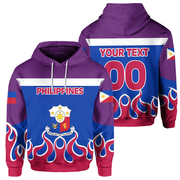 Philippines Hoodie Flag & Coat Of Arms Fire Hockey Style