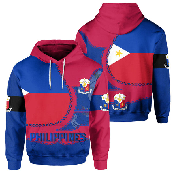 Philippines Hoodie Flag & Coat Of Arms Leather Style