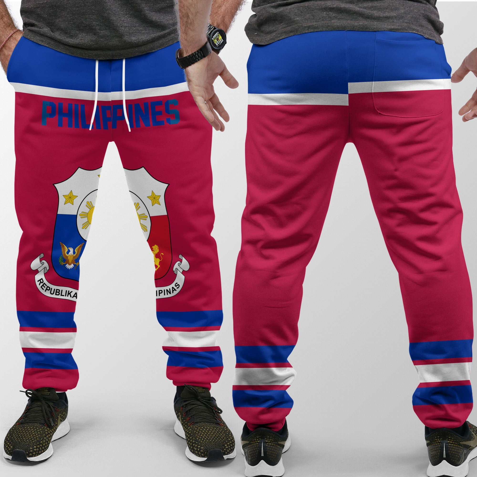 Philippines Jogger Pant Flag & Coat Of Arms Hockey Style