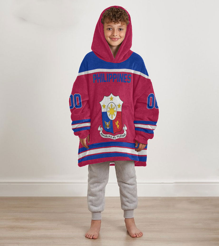 Philippines Snug Hoodie Kid Flag & Coat Of Arms Hockey Style