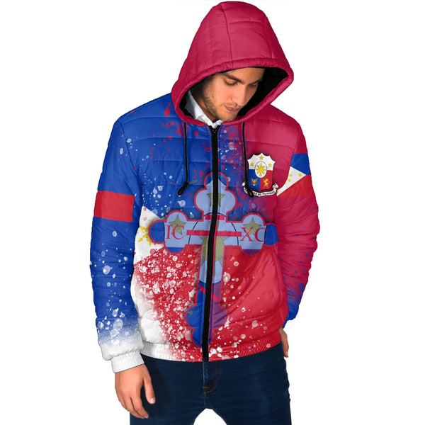 Philippines Men Hooded Padded Jacket Flag & Coat Of Arms Orthodox Style