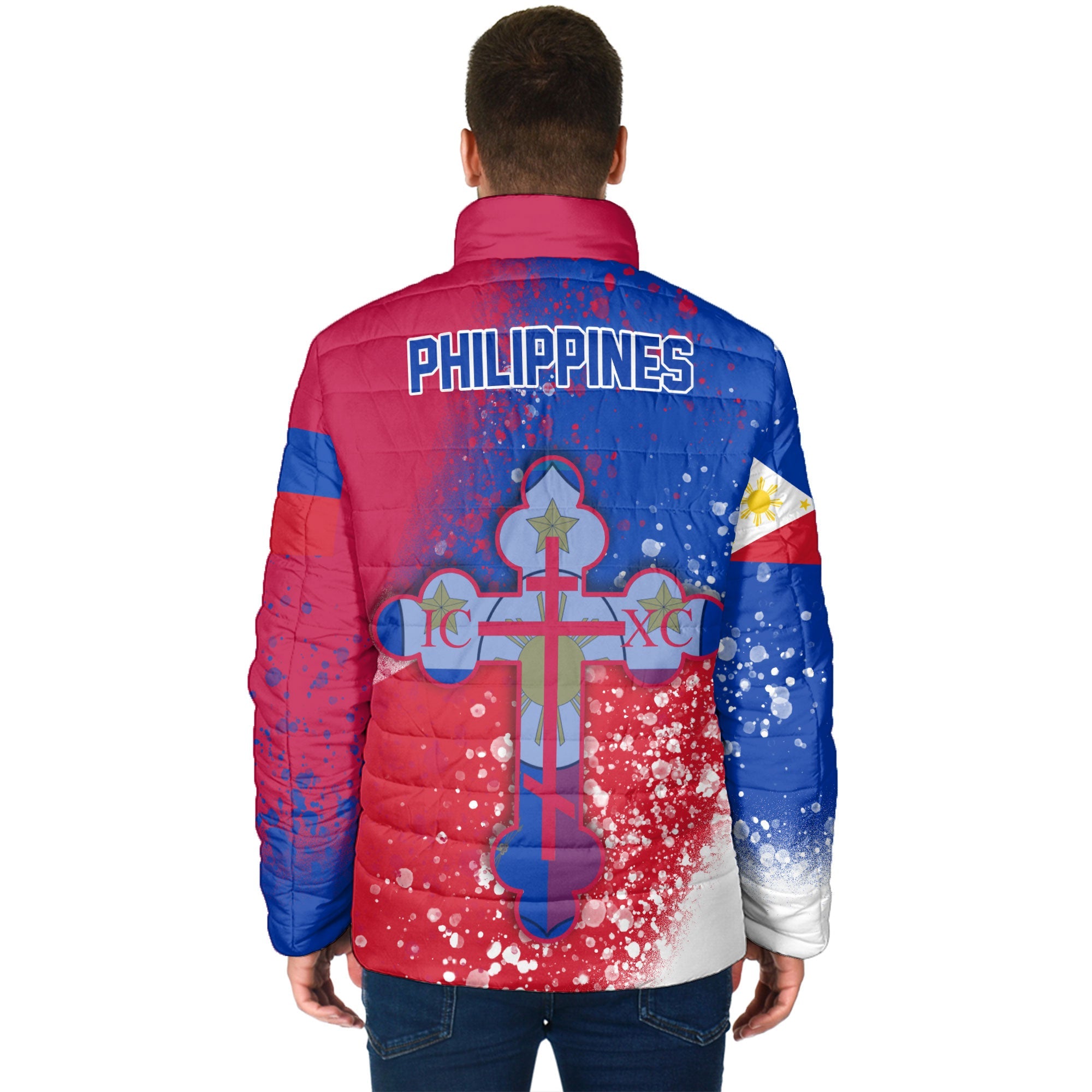 Philippines Men Padded Jacket Flag & Coat Of Arms Orthodox Style