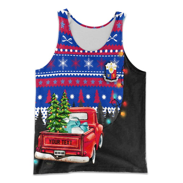 Philippines Men Tank Top Coat Of Arms Christmas Style