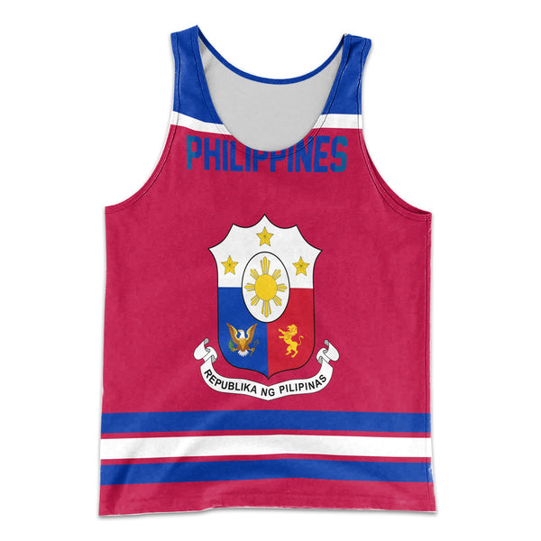 Philippines Men Tank Top Flag & Coat Of Arms Hockey Style