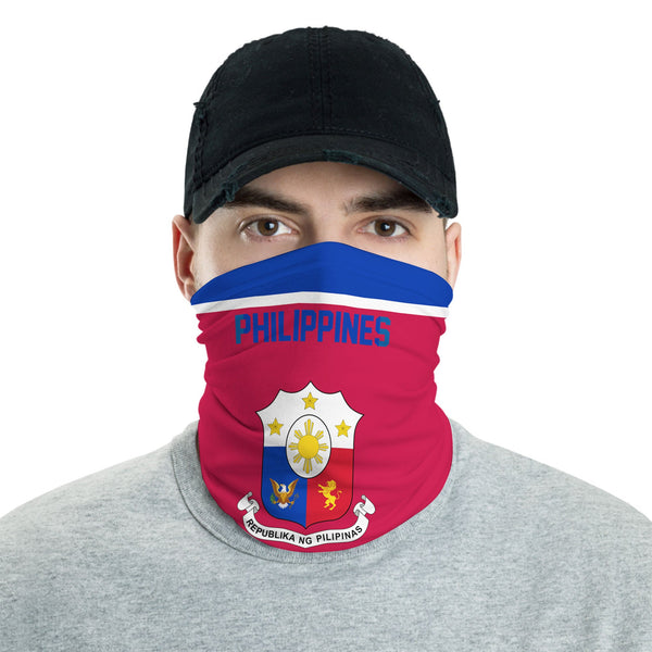 Philippines Neck Gaiter Flag & Coat Of Arms Hockey Style